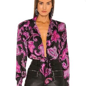 Delirium Bodysuit in Black Purple Paisley
DUNDAS X REVOLVE  xs